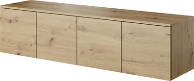 Produktbild von Wandmontierter RTV-Schrank, 150x38x37, TV-Schrank, modern matt, TV-Lowboard ARTISAN-Eiche
