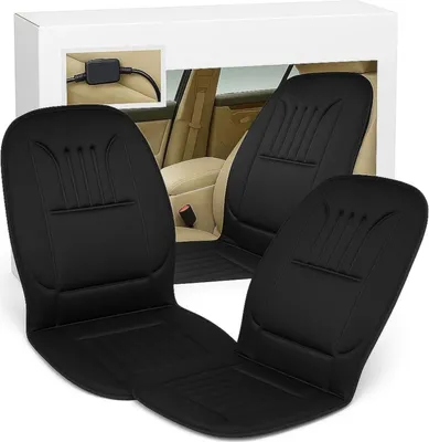 Produktbild von 2x Sitzheizung mit DC 12 V Anschluss fürs Auto – Heizmatte Sitzheizauflage – Sitzkissen mit 2 Stufenschalter -  35/45 W