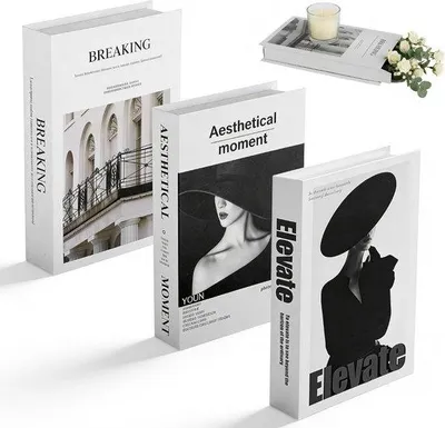 Immagine prodotto di Libri decorativi con spazio contenitivo – Esposizione moderna – Tavolino da salotto, mobile e arredamento per ufficio