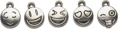 Produktbild von VBS Charms-Anhänger "Emoticon", 5er-Set