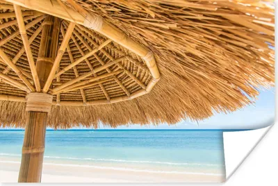 Produktbild von MuchoWow® Poster Sonnenschirm - Strand - Meer - Tropisch 180x120 cm - Fotoplakat