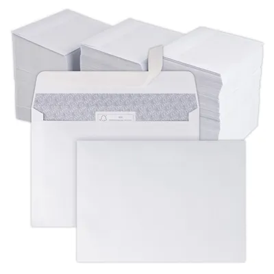 Image de 500 pièces Enveloppes - C6 Enveloppes sans fenêtre - 114x162 mm - Enveloppes d'expédition - blanc - fermeture adhésive Haftfix - Enveloppe - Papier