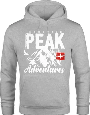 Produktbild von Hoodie Herren Mountain Adventures Kapuzen-Pullover Moonworks® grau XXL