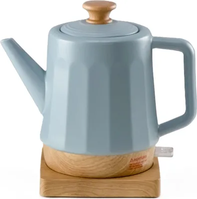 Zdjęcie produktu dla Elektryczny czajnik ceramiczny, 1,5 litra, zdejmowana pokrywa, szaro-niebieski Nowoczesny stylowy design Harmony.