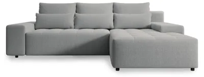 Produktbild von Selsey Neluro – Ecksofa mit Schlaffunktion & Bettkasten, Chenille wasserabweisend, Universal, Hellgrau