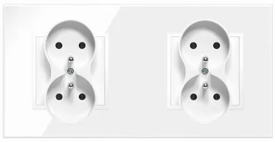 Produktbild von Adelid Quadra Steckdose Weiß Glas mit Schutzkontakt