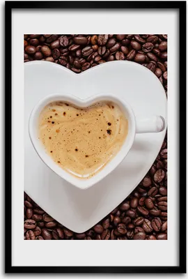 Produktbild von Bild - Bilderrahmen - 40 cm x 60 cm - MDF - Rahmen - Wandkunst - Eine Tasse Kaffee