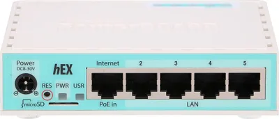 Obrázek produktu pro Mikrotik RB750GR3, Ethernet WAN, Gigabit Ethernet, Tyrkysová, Bílá