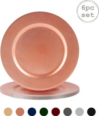 Produktbild von Argon Ta 6 Stück Metallic Charger Plate Set - Metallic-Finish - 33cm - Rose Gold