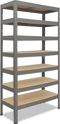 Produktbild von shelfplaza PRO 230x70x50 cm Schwerlastregal in grau mit 7 Böden und 142 kg Traglast pro Boden