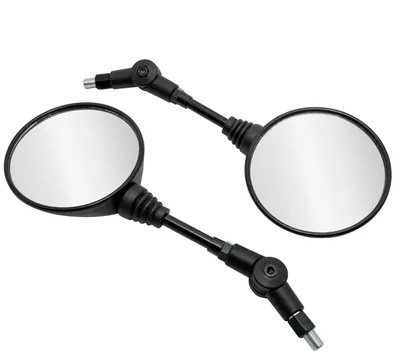 Produktbild von Parzini Motorradspiegel Rückspiegel Set links + rechts, M10 universal rund 360° verstellbar schwarz, mit Zulassung