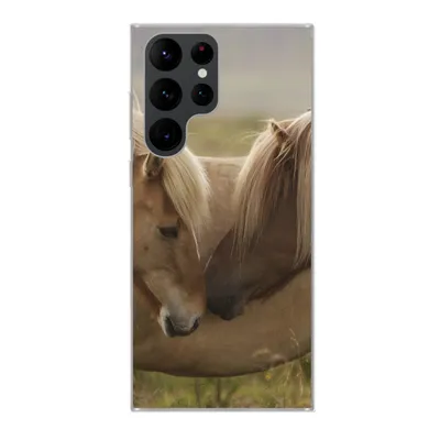 Produktbild von MuchoWow® Handyhülle Schutzhülle Hülle für Samsung Galaxy S22 Ultra Pferde - Gras - Braun Silikon Softcase Handy Hülle - Abbildung