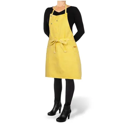 Immagine prodotto di Dutchdeluxes Indigo Jeans - Grembiule da barbecue o da cucina - 5 tasche - Giallo