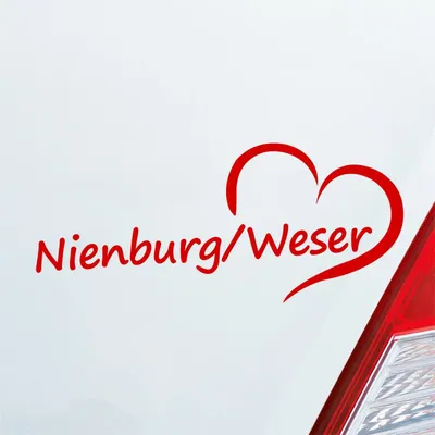 Produktbild von Autoaufkleber Nienburg Weser Herzschlag Rot ca. 19x10cm