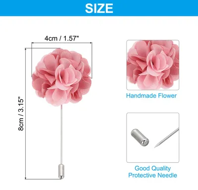 Produktbild von Blumenanstecker Pin, 1 Stš¹ck Reversnadel fš¹r Herren Camellia Blume fš¹r Anzug Hochzeit Abschluss Jubil?um Brosche Abschluss Outfit Zubeh?r, Dunkelrosa/Hellrosa