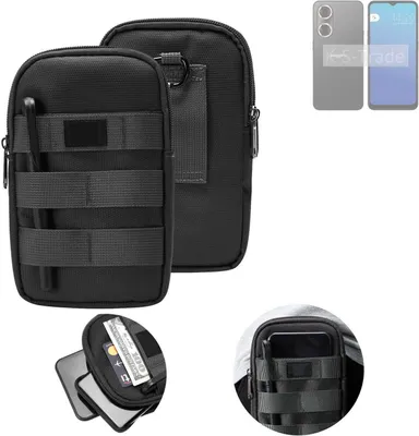 Produktbild von K-S-Trade Holster Gürtel Tasche kompatibel mit Philips S20 Handy Tasche Schutz Hülle dunkel-grau viele Fächer, 1x