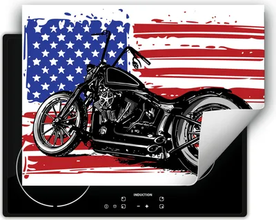 Produktbild von DarHaus Herdabdeckplatte 70x52 cm Anti Rutsch Matte Aufrollbar, Motor - Harley