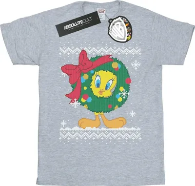 Produktbild von Looney Tunes - "Tweety Pie Christmas Fair Isle" T-Shirt für Damen BI31777 (XXL) (Grau)