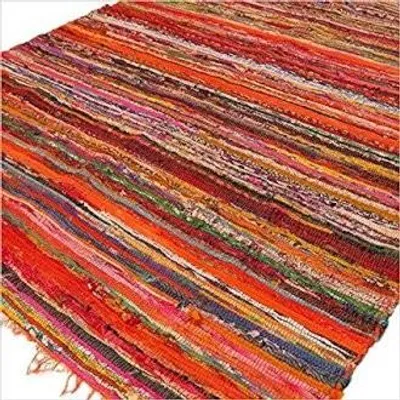 Imagen del producto de Alfombra de trapo de lujo de 152 x 90 cm - Naranja