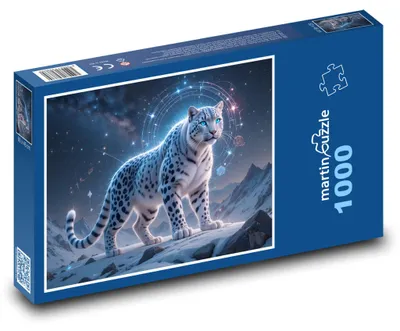 Zdjęcie produktu dla Puzzle 1000 Mistyczny śnieżny lampart w górach - martinpuzzle