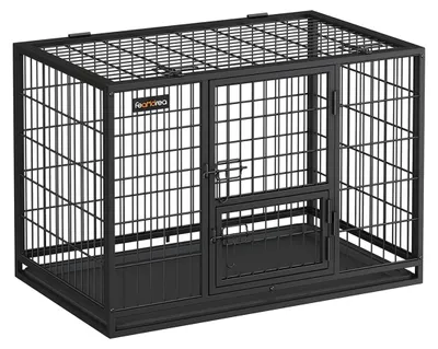 Immagine prodotto di Gabbia per cani in acciaio – spaziosa, con porte e vassoio estraibile – 92,5 x 57,5 x 64 cm