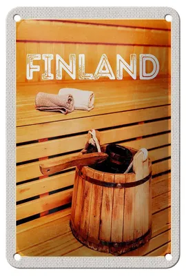 Produktbild von Blechschild Reise 12x18cm Finnland Sauna Erholung Saunazubehör Schild