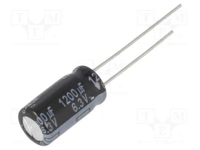 Produktbild von 5x Kondensator: elektrolytisch 1200uF geringe Impedanz THT  20% EEUFR0J122L Elekt