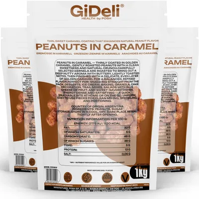 Produktbild von Gebrannte Erdnüsse 3kg Karamell Süß Knusprig Snack Party Gastronomie GiDeli