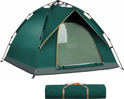 Image de Tente tente dôme tente de camping familiale pour 3-4 personnes Outdoor Camping vert