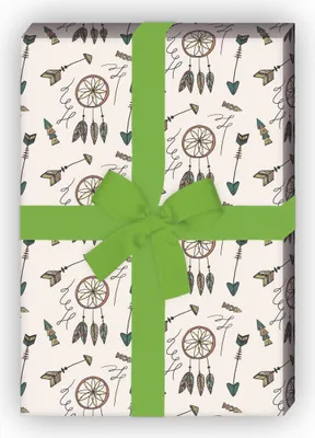 Produktbild von Traumfänger Geschenkpapier im Boho Style, beige - G8150, 32 x 48cm