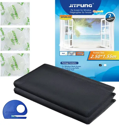 Obrázek produktu pro Síťky proti hmyzu na okna, samolepicí, 2 kusy, rozměry 250 x 155 cm