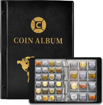 Produktbild von Münzalbum Münzen, Münzen Sammelalbum, Münzsammelalbum, Münzsammlung Album, 420 Taschen, 2 Euro Münzalbum 3.5 * 3.5 cm/4.5 * 4.5 CM