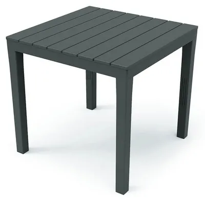 Image de Table de jardin carrée anthracite 78x78x72cm aspect bois