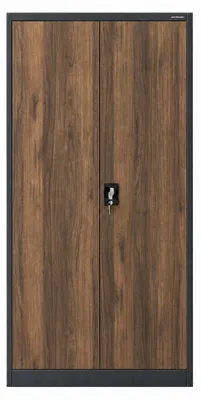Produktbild von Aktenschrank mit Geheimfach Metallschrank Büroschrank Stahlblech Pulverbeschichtung 185 cm x 90 cm x 45 cm Farbe: anthrazit / Nussbaum: Eco Design