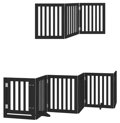 Image de Barrière pour chiens - Séparateur pour chiens - Barrière d'escalier - Barrière de sécurité - Barrière pour animaux de compagnie - Bois - 50x60x2 cm