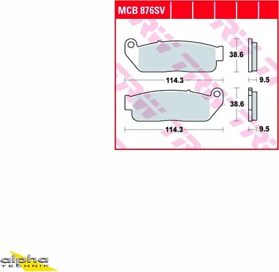 Immagine prodotto di Set di pastiglie freno TRW MCB876SV Scout