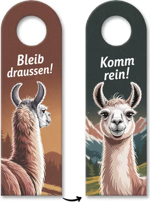 Produktbild von Bleib draussen Komm rein Lama Türhänger für Lamaliebhaber
