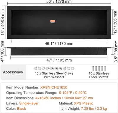 Image de Organisateur de douche, double étagère, design mural, 16x50in 1couche