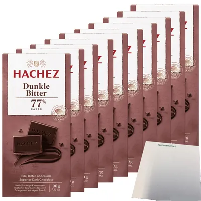 Produktbild von Hachez Schokolade Dunkle Bitter 77% VPE (10x90g Tafel) + usy Block