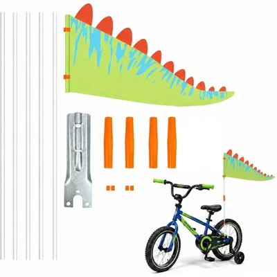 Obrázok produktu pre Bezpečnostná vlajka na bicykel s motívom dinosaura pre deti