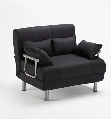 Image de Deborah Twin 1,5 places Tissu Fauteuil-lit Canapé-lit pliable - Noir