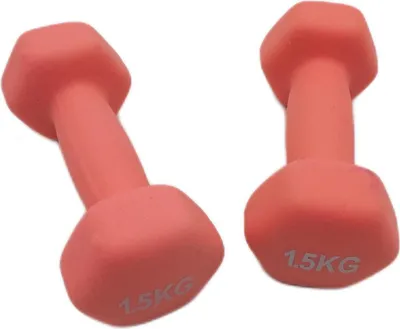 Image de AmazonBasics Haltères 3.0 Rose Set de 2 pièces 2 x 1.5 kg Fitnessavec néoprène ;