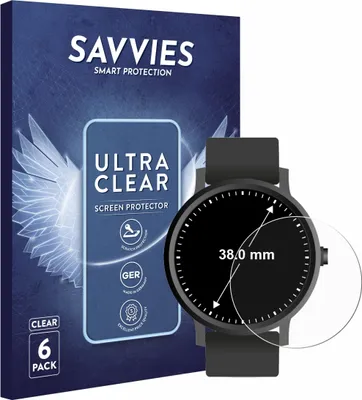 Produktbild von 6x Für Kreisrunde Displays (ø: 38 mm) Schutzfolie Savvies Displayschutz Display Schutz Folie Klar Transparent