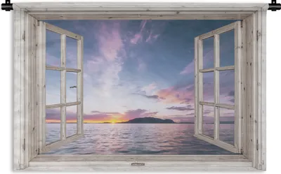 Produktbild von MuchoWow® Wandteppich Wandbehang Aussicht - Meer - Insel 90x60 cm Tapisserie Dekoration Wandtuch - Wandskulpturen - Bildteppich