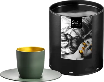 Immagine prodotto di Eisch Espressoglas Cosmo Collect, mit Untersetzer, Espressotasse, Kristallglas, Grün / Gold, 100 ml, 70510914