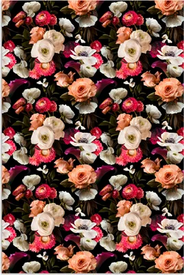 Produktbild von MuchoWow® Poster Blumen - Muster - Pastell 40x60 cm - Plakate für die Wand - Poster Babyzimmer