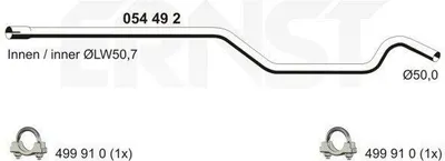 Produktbild von ERNST Abgasrohr Auspuffrohr für OPEL ZAFIRA B (A05) 054492