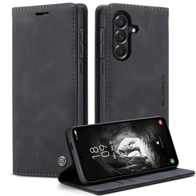 Produktbild von Handy Hülle für Samsung Galaxy S25 Klapphülle Schutzhülle Tasche Flip Etui Case Cover Schwarz, KI-generiertes Bild