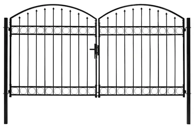 Produktbild von vidaXL Zauntor ASSEN Doppeltür mit Bogenabschluss Stahl 300 x 175 cm