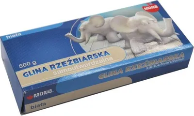 Zdjęcie produktu dla Mona Glina Rzeźbiarska Biała, 500 g, Samoutwardzalna